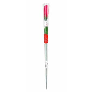 Rosa Artificial com Ursinho Com Embalagem Vermelha