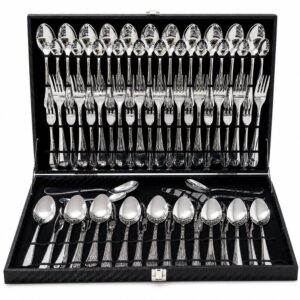 Kit Faqueiro Maleta De Talheres Inox 76 Peças Completo Designer Lindo E Elegante