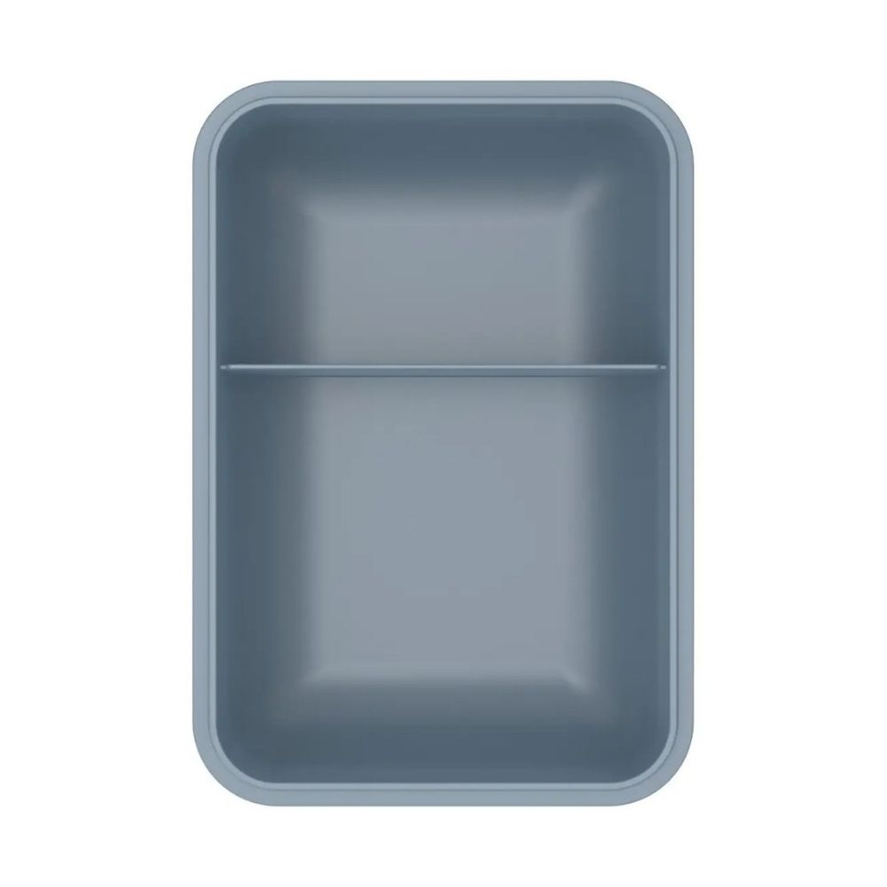 Pote Marmita com Tampa Hermética com Divisória Retangular Plástico 800ml Azul - Imagem 3