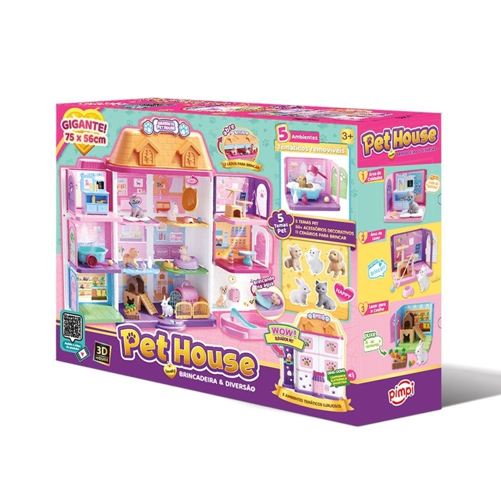 Casa Pet House Maleta Portátil 3D Acessórios Brinquedo Infantil - Imagem 5