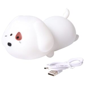 Luminária LED Cachorrinho Silicone Abajur de Mesa Touch USB Recarregável