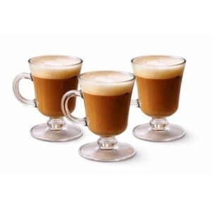 Jogo Xícaras Canecas 250ml Vidro Transpartente 3 Peças Café Chá Suco Água