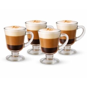 Jogo Xícaras Canecas 120ml Vidro Transpartente 4 Peças Café Chá Suco Água