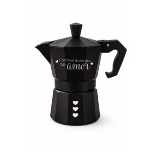 Cafeteira Italiana 6 Xìcaras Moka Alumínio Preta Café Expresso