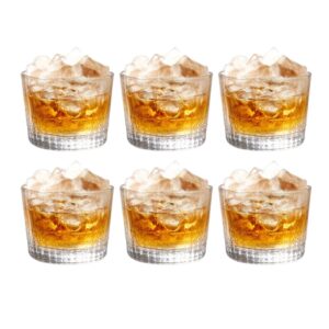 Jogo 6 Copos Whisky 300ml Drinks Bebidas Bar Transparente Cristal Vidro Baixo Uisque Resistente Luxo