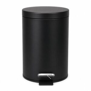 Lixeira com Pedal 5 Litros Black Bull Redonda e Balde Removível