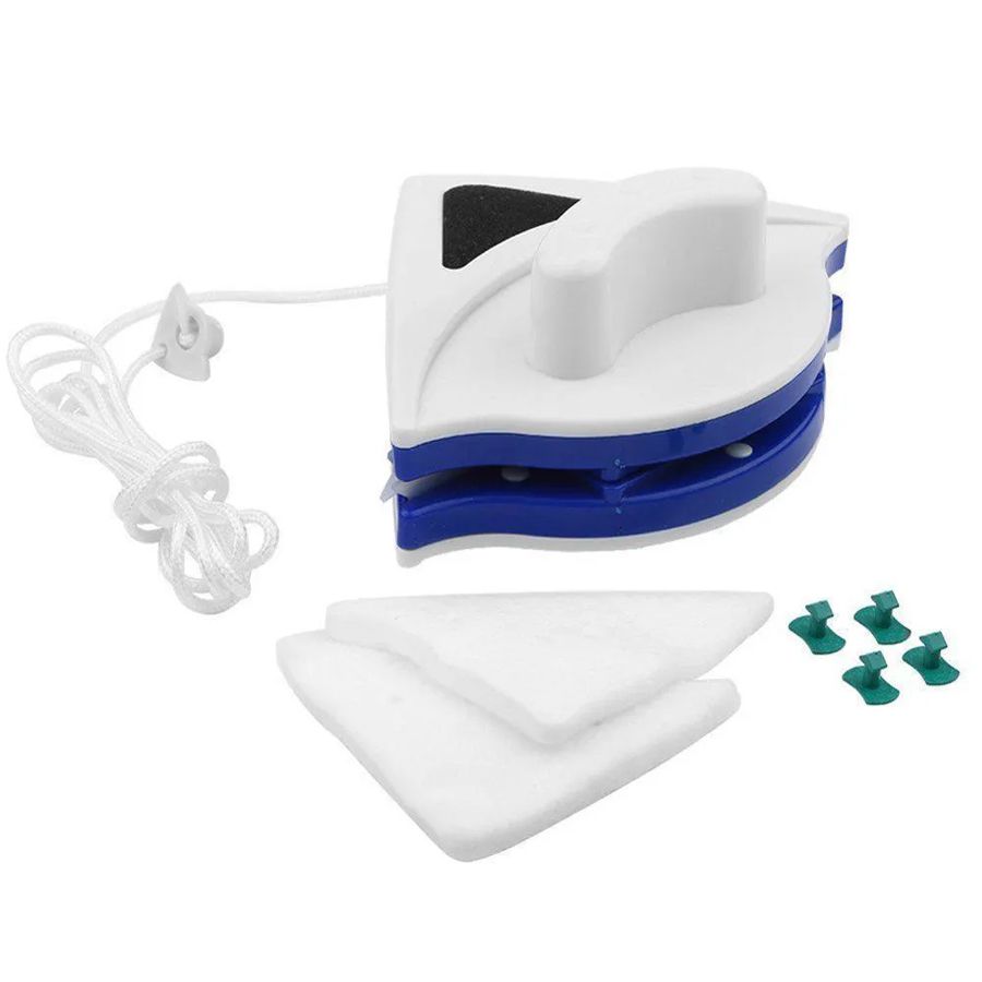 Limpador De Vidros Magnetico P/ Janelas Vidraças Facil O Uso Cor:Branco