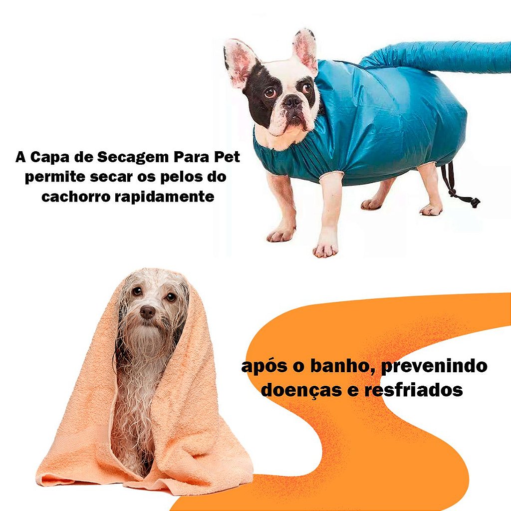 Capa de Secagem Pet Para Cachorro com Tubo para Secador Pelos Tamanho L - Imagem 3