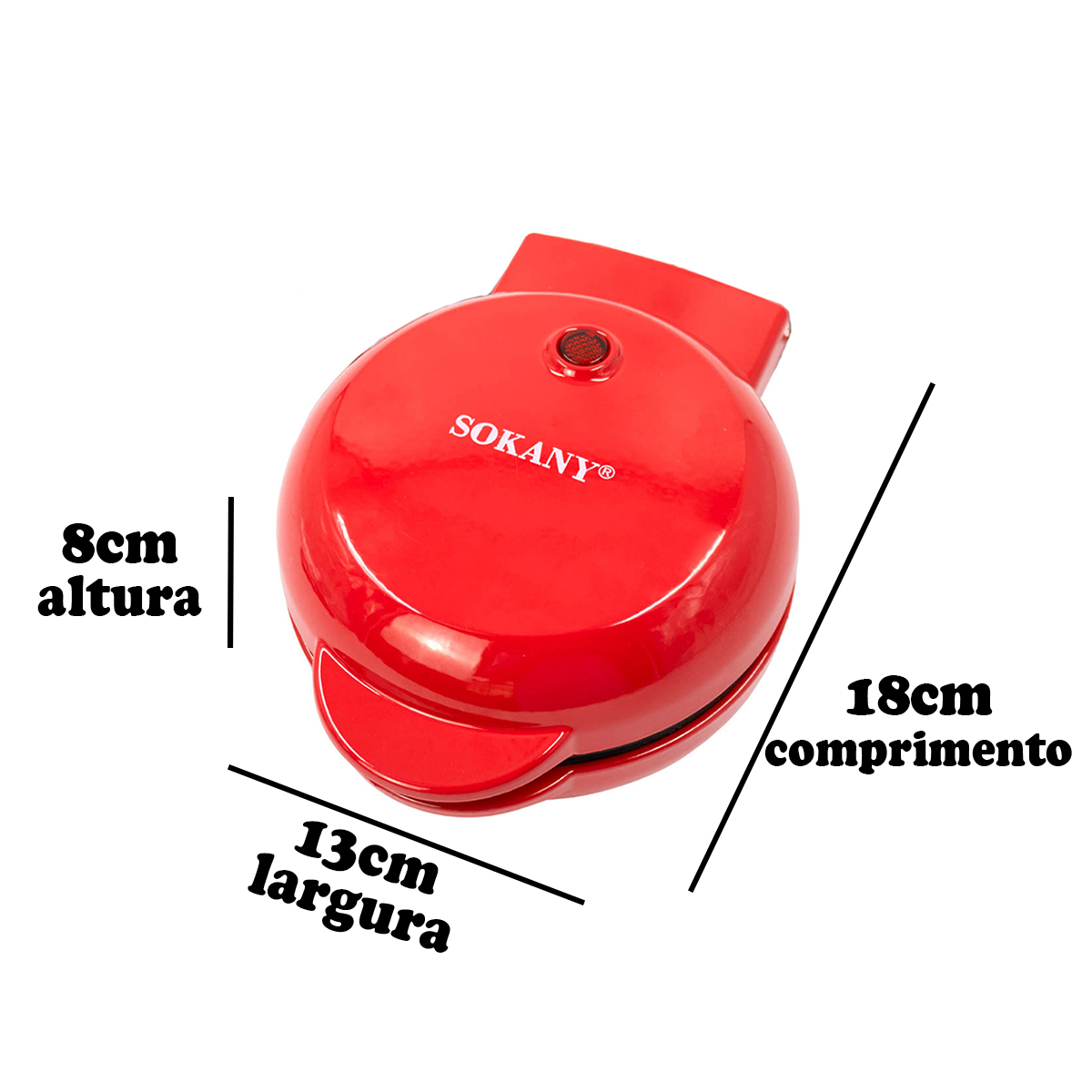 Mini Maquina Forma Elétrica Retro De Fazer Waffles Donuts Rosquinhas Cor:Vermelho - Imagem 3