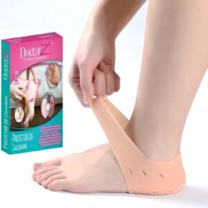 Par Meia Calcanhar Silicone Gel Calcanheira Ortopédica Fascite Facite Plantar Esporão Pés Macios