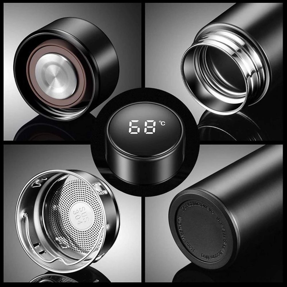 Garrafa Térmica Em Aço Inox Com Termômetro Digital 500ml Led - Imagem 3