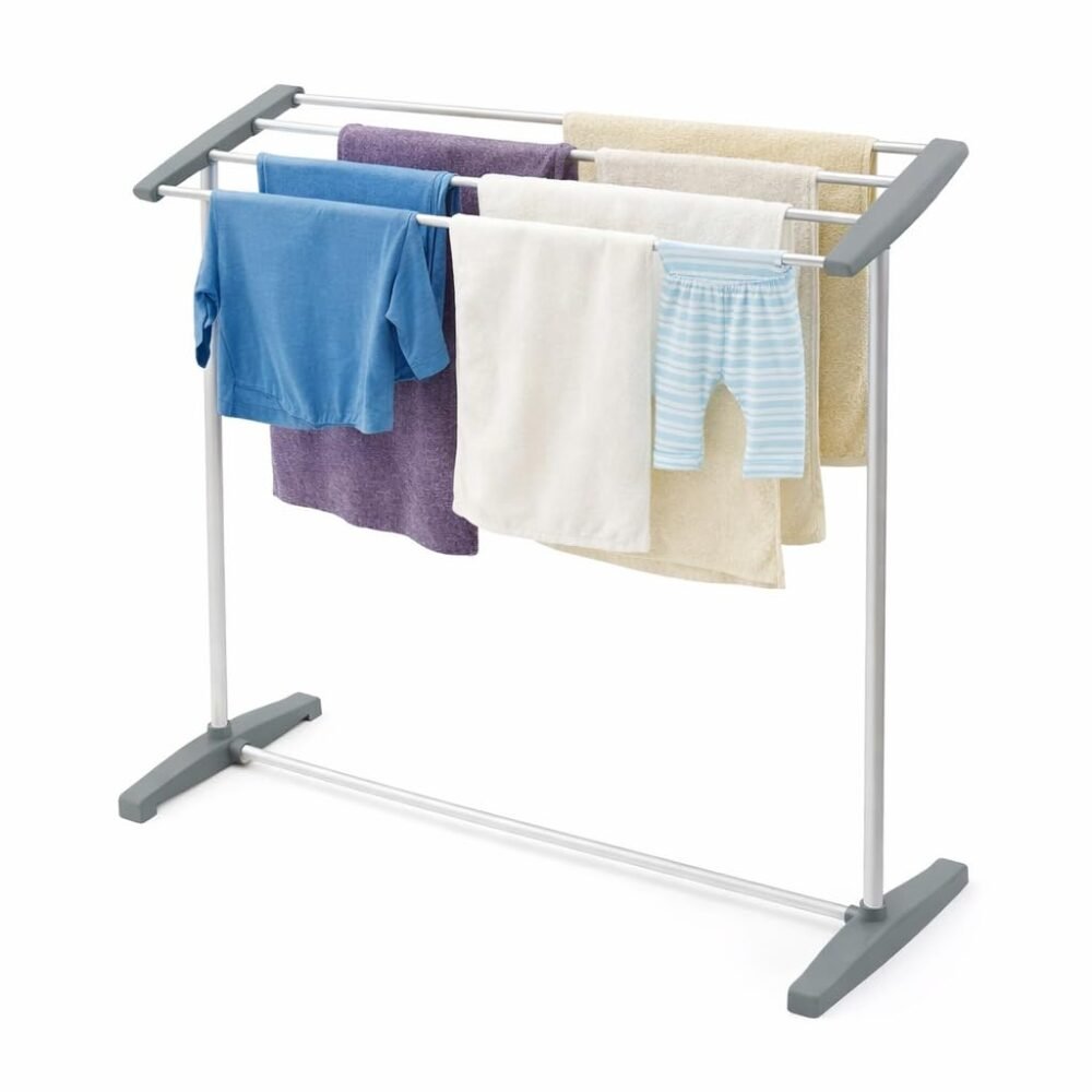 Varal de Chão Compacto Dobrável para Apartamento Lavanderia Inox Compacto