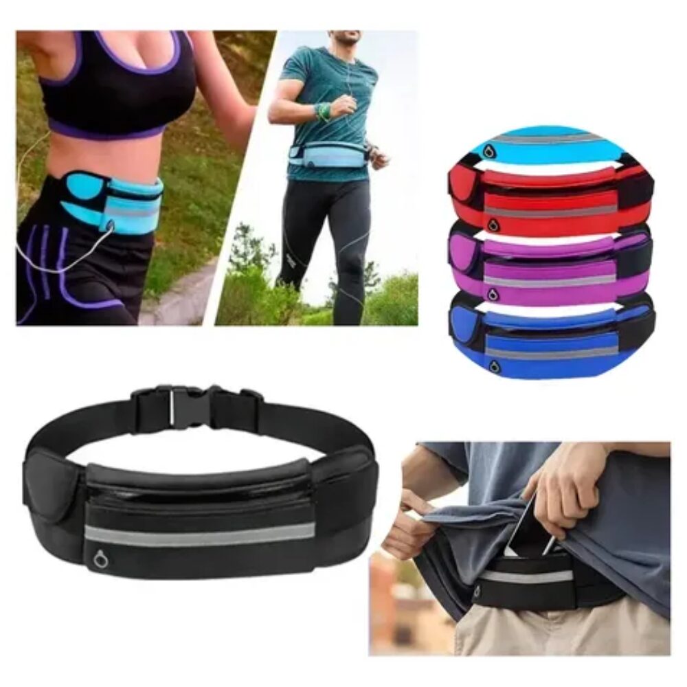 Pochete Esportiva Impermeável para Corrida Academia e Caminhada 2 Bolsos - Imagem 3