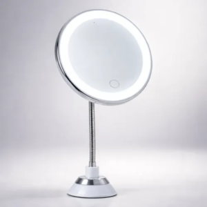 Espelho Iluminação Led Mesa Redondo Touch Maquiagem Ajustável Usb Portátil