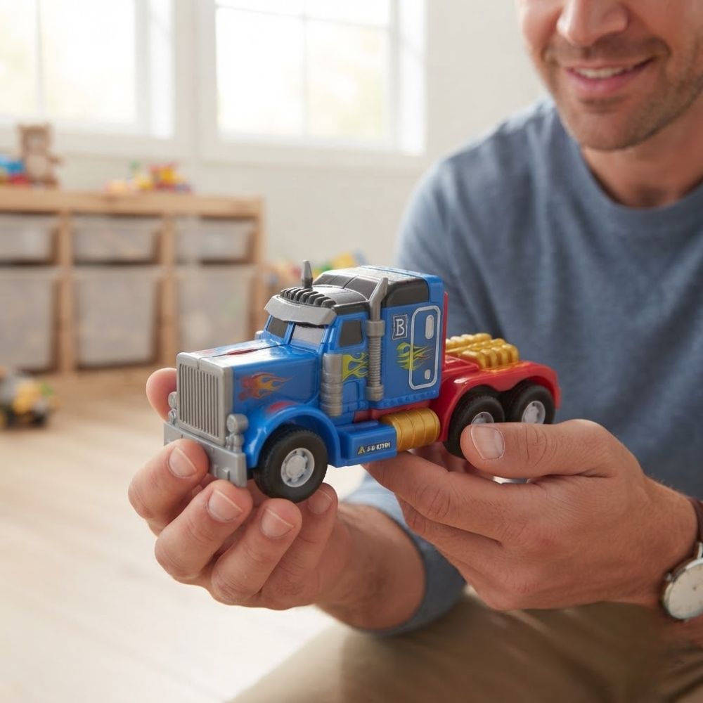 Caminhão Transformers Optimus Prime Vira Robô com Som e Luz Pilha Sem Fio - Imagem 3