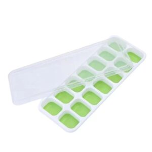 Forma Gelo Silicone com Tampa 14 Cubos Flexível Higiênica Freezer Cozinha