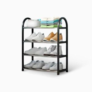 Organizador Sapatos 4 Andares com 12 Tubos Desmontável Porta Tênis Calçados