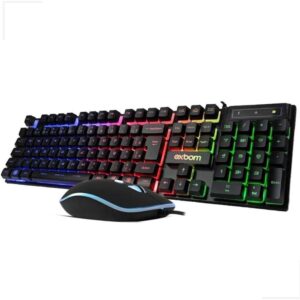 Kit Gamer Teclado Usb Abnt2 e Mouse Rgb 2400 Dpi com Fio Plug And Play
