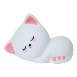 Luminária Led Decorativa Gato Luz Suave Quarto Mesa Cabeceira e Decoração