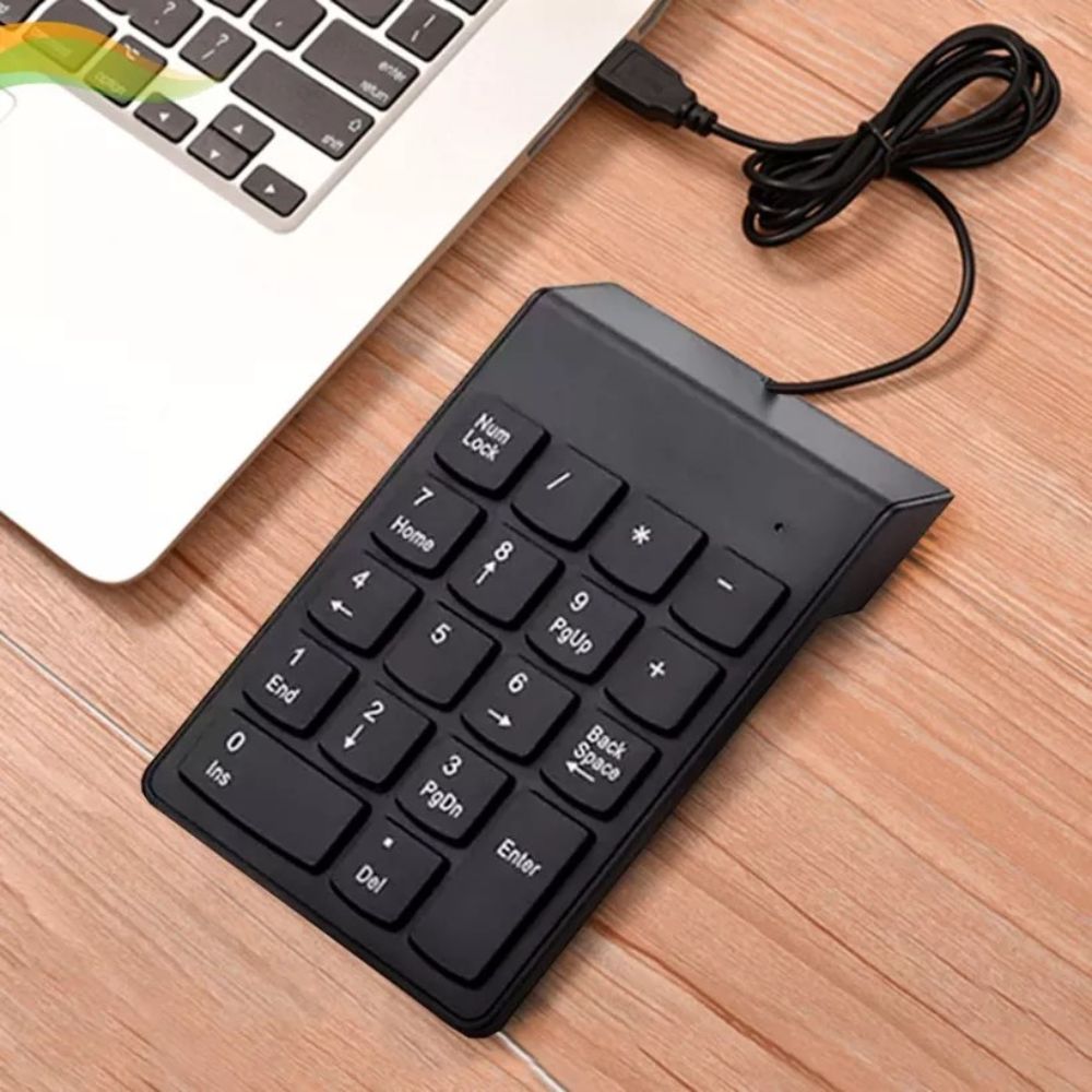 Teclado Numérico USB 18 Teclas Externo Portátil Notebook Computador Preto - Imagem 4