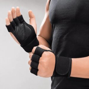 Luvas de Academia Antiderrapante com Proteção de Punho Ajustável