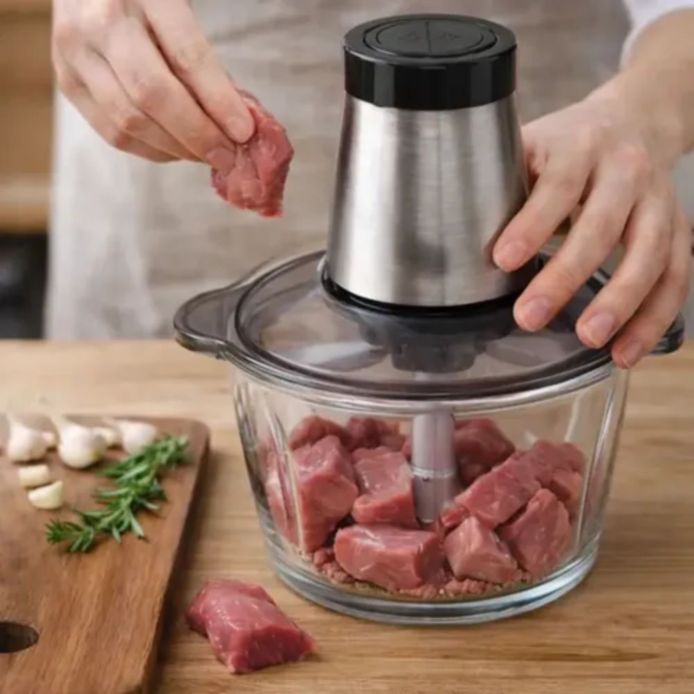 Triturador Processador de Alimentos Mixer Elétrico 2l 110v Transparente - Imagem 7