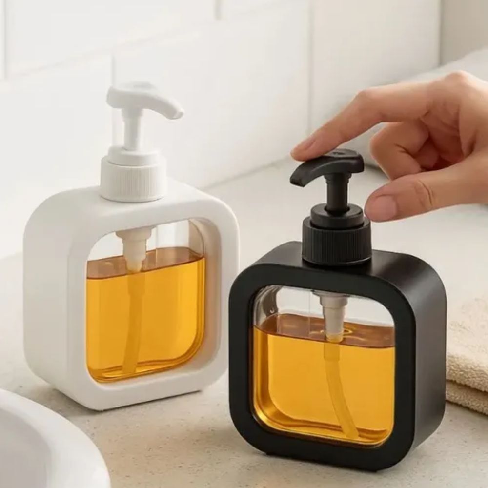 Porta Sabonete Liquido Minimalista Moderno e Sofisticado 300ml Branco - Imagem 10