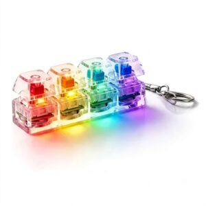Chaveiro de Teclado com Iluminação Led Antiestresse e Botões Clicáveis