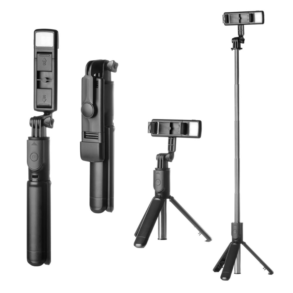 Tripé Bastão de Selfie Bluetooth Sem Fio Iluminação de Led Versátil Moderno - Imagem 3