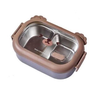 Marmita Térmica Inox 950ml 2 Compartimentos Lancheira Escolar Viagem