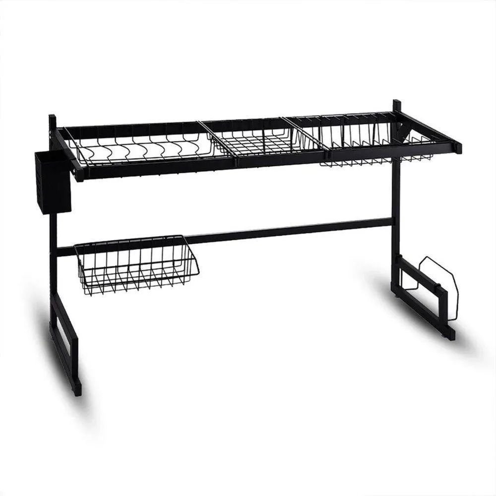 Escorredor de Louça Suspenso 85cm Inox Pia Organizador Cozinha Suporte Pratos - Imagem 5