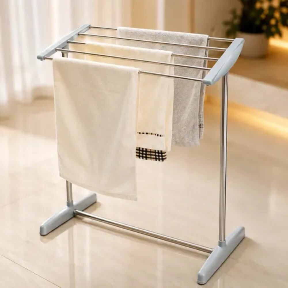 Varal de Chão Compacto Dobrável para Apartamento Lavanderia Inox Compacto - Imagem 6