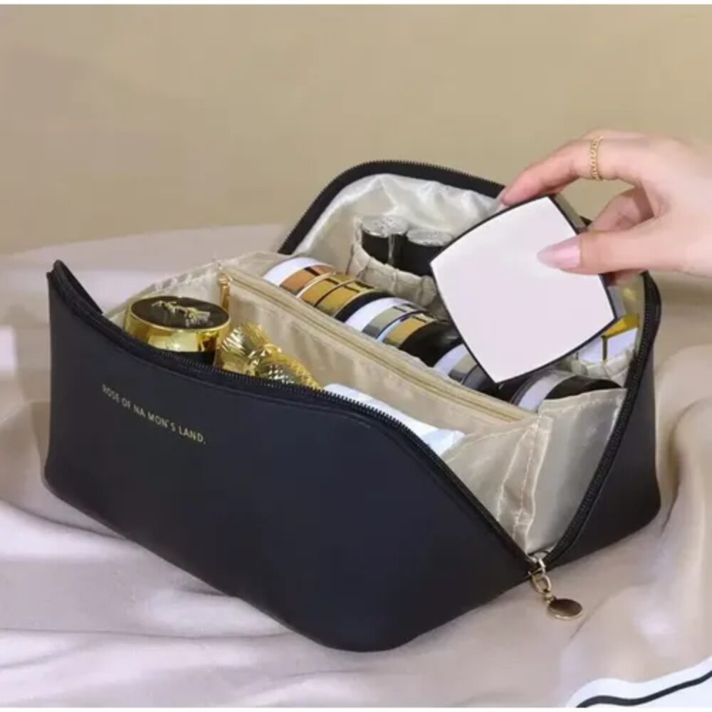 Bolsa Necessaire Organizadora Maquiagem Cosméticos Higiene Viagem Compacto - Imagem 4