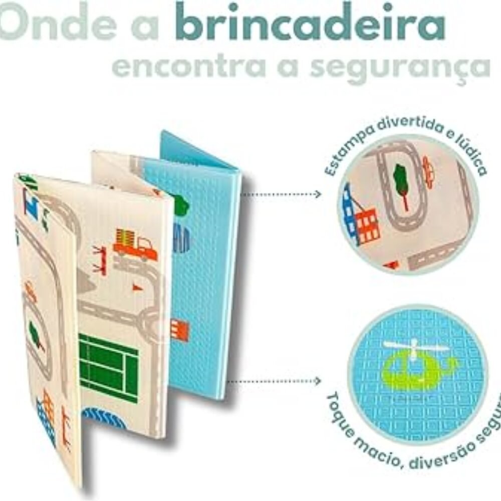 Tapete Infantil Dobrável Dupla Face Xpe Educativo Brinquedo Criança - Imagem 4