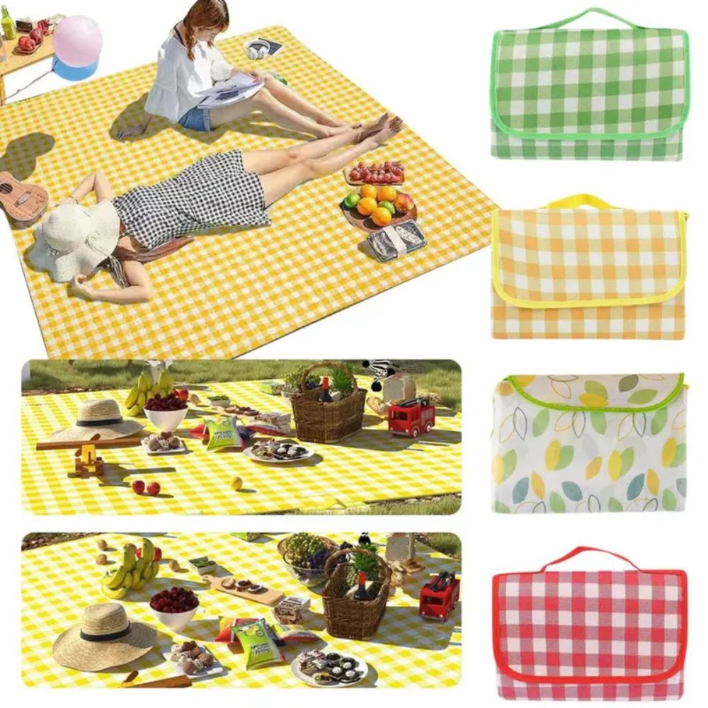 Tapete Piquenique Praia Impermeável Dobrável Resistente Grande Camping Família - Imagem 5
