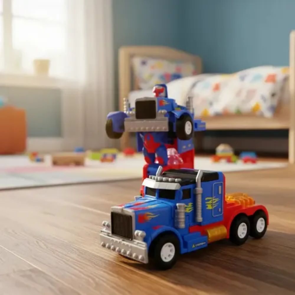 Caminhão Transformers Optimus Prime Vira Robô com Som e Luz Pilha Sem Fio - Imagem 8