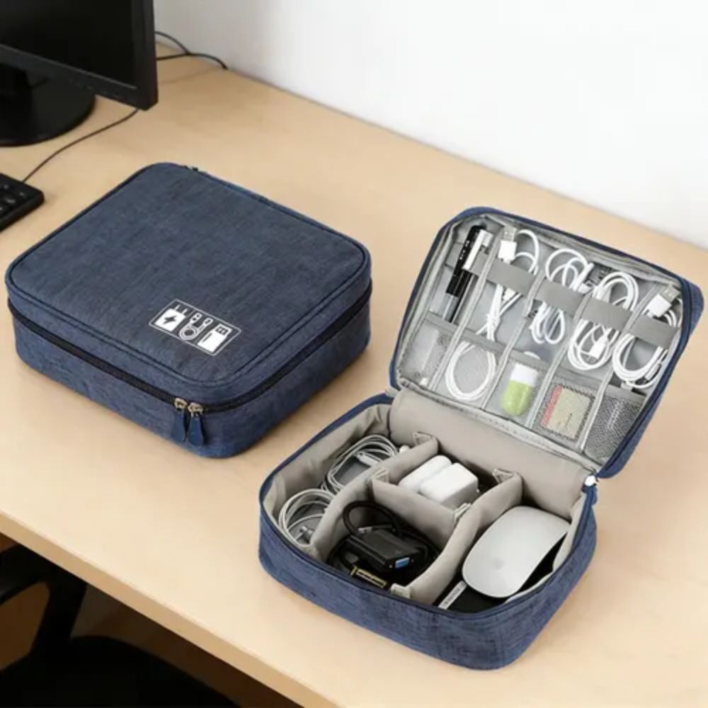 Bolsa Estojo Organizador Cabos Eletrônicos Carregador Fones Acessórios - Imagem 6