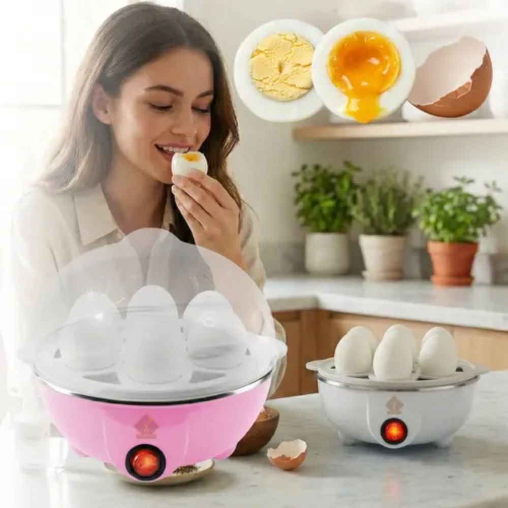 Cozedor de Ovos Elétrico Portátil para Até 7 Ovos Cozimento Rápido - Imagem 2
