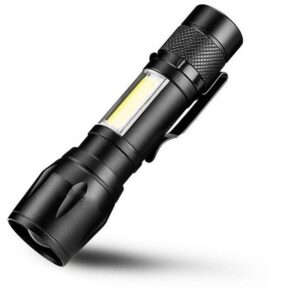 Lanterna Mini Led Recarregável Usb com Zoom e 3 Modos de Luz