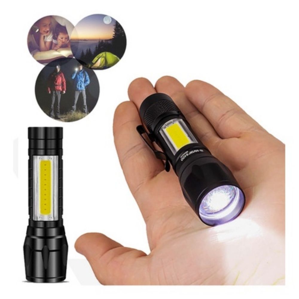 Lanterna Mini Led Recarregável Usb com Zoom e 3 Modos de Luz - Imagem 3