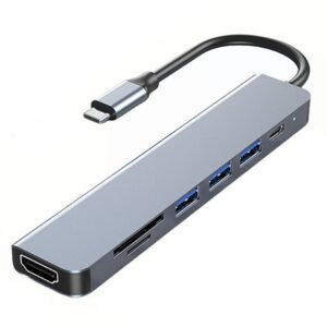 Hub Usb C 7 em 1 Hdmi 4k Adaptador Notebook Macbook Multifunção Compacto