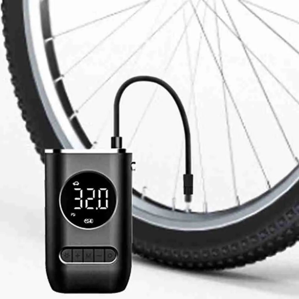 Compressor Digital Portátil Sem Fio Calibrador Pneu Carro Moto Bike Compacto - Imagem 3