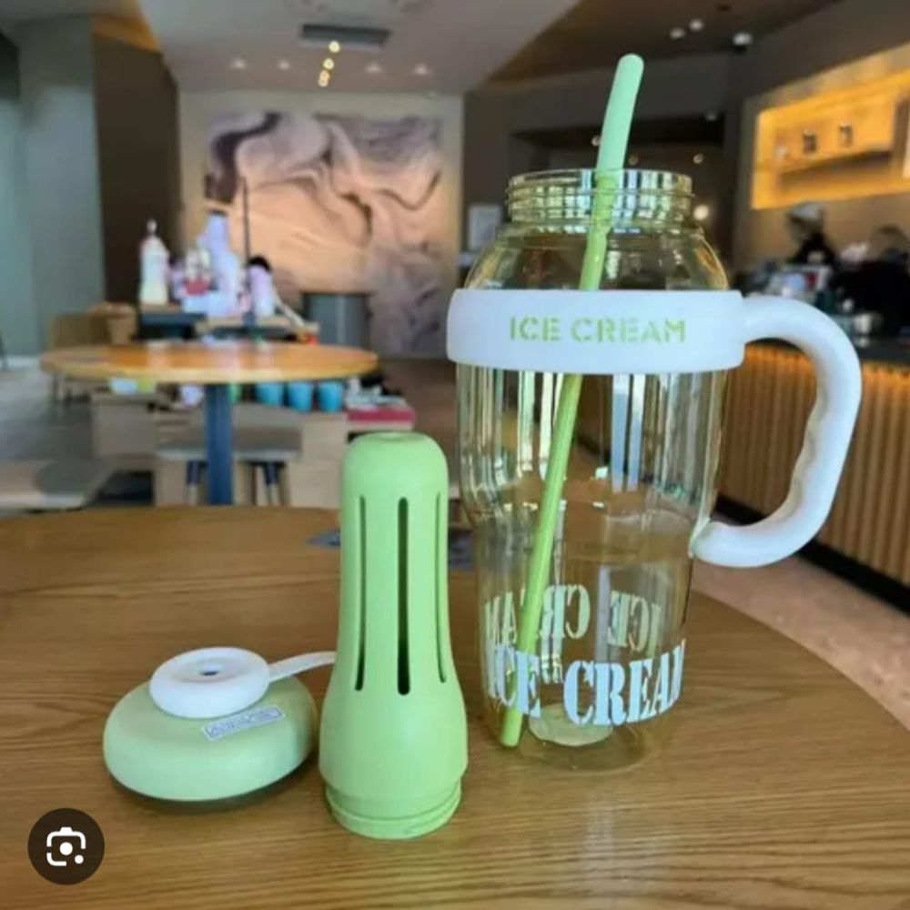 Garrafa de Água Chá 1300ml Filtro Infusor Canudo Tampa Academia Fitness - Imagem 4