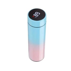 Garrafa Térmica Inteligente 500ml Tie Dye Termômetro Digital Led Colorida
