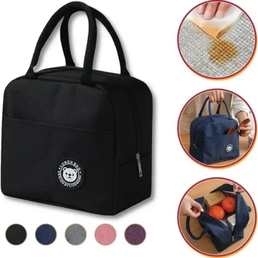 Bolsa Térmica Lancheira Marmita com Alça Resistente Impermeável Compacta - Imagem 2