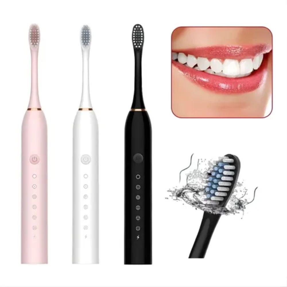Escova Dental Elétrica Sônica 4 Cabeças Recarregável Limpeza Profunda - Imagem 3