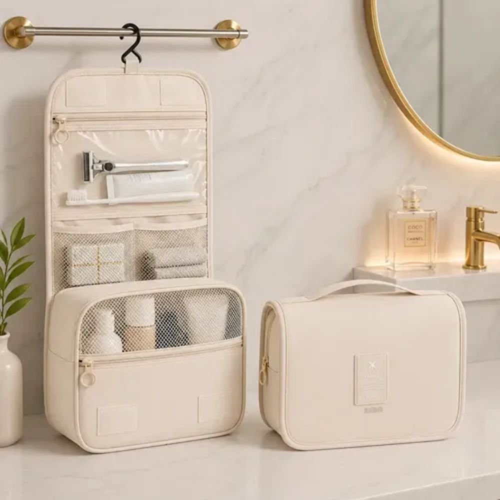 Necessaire Pendurável Organizadora Maquiagem Viagem com Compartimentos - Imagem 6