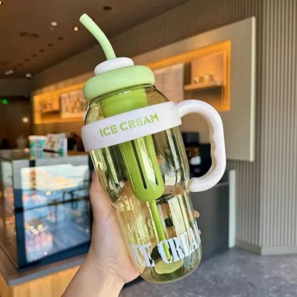 Garrafa de Água Chá 1300ml Filtro Infusor Canudo Tampa Academia Fitness - Imagem 6