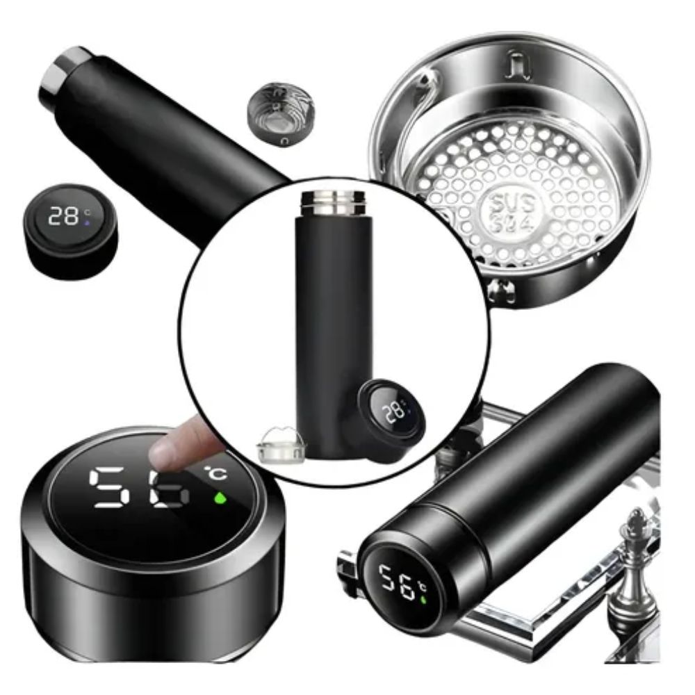 Garrafa Térmica Inox 320ml com Termômetro Digital Led Inteligente a Vácuo - Imagem 7