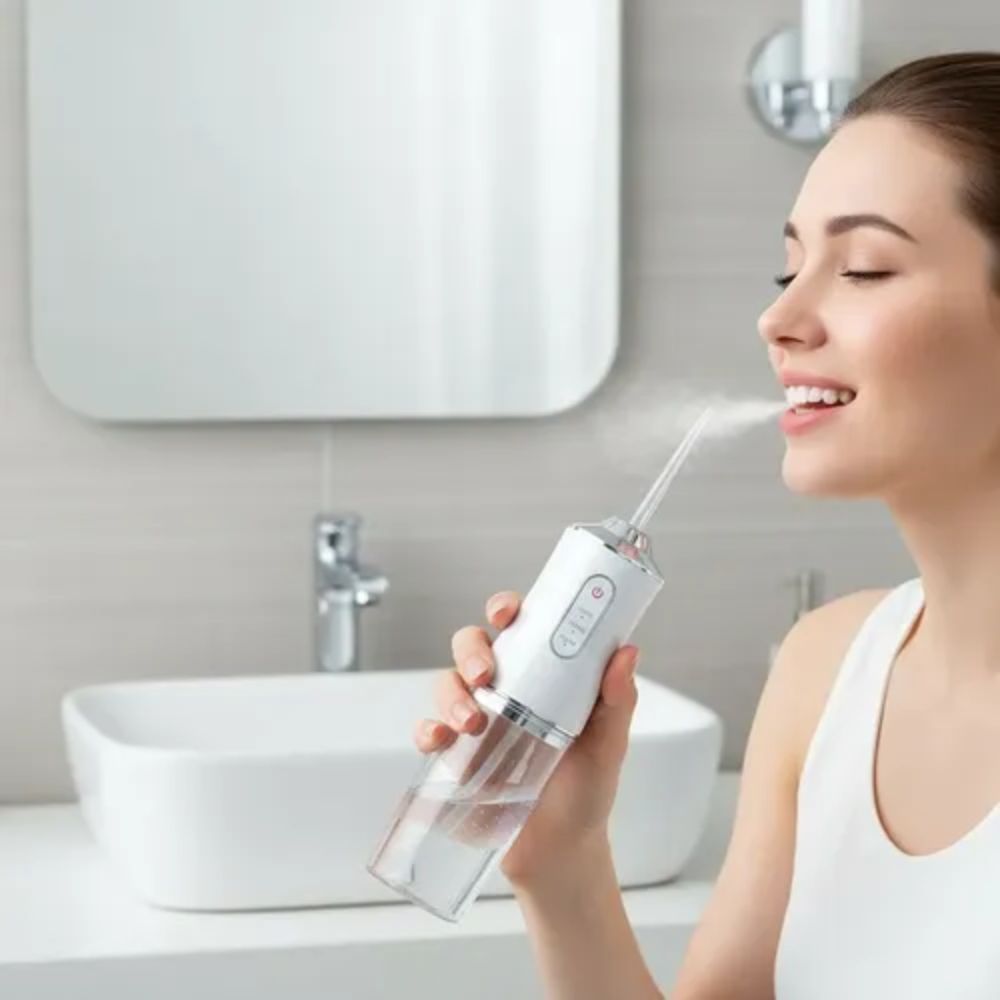 Aparelho Irrigador Oral Portátil Jato de Água Limpeza Dental Recarregável - Imagem 6